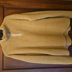 crown & ivy Tan Sherpa Pullover Jacket